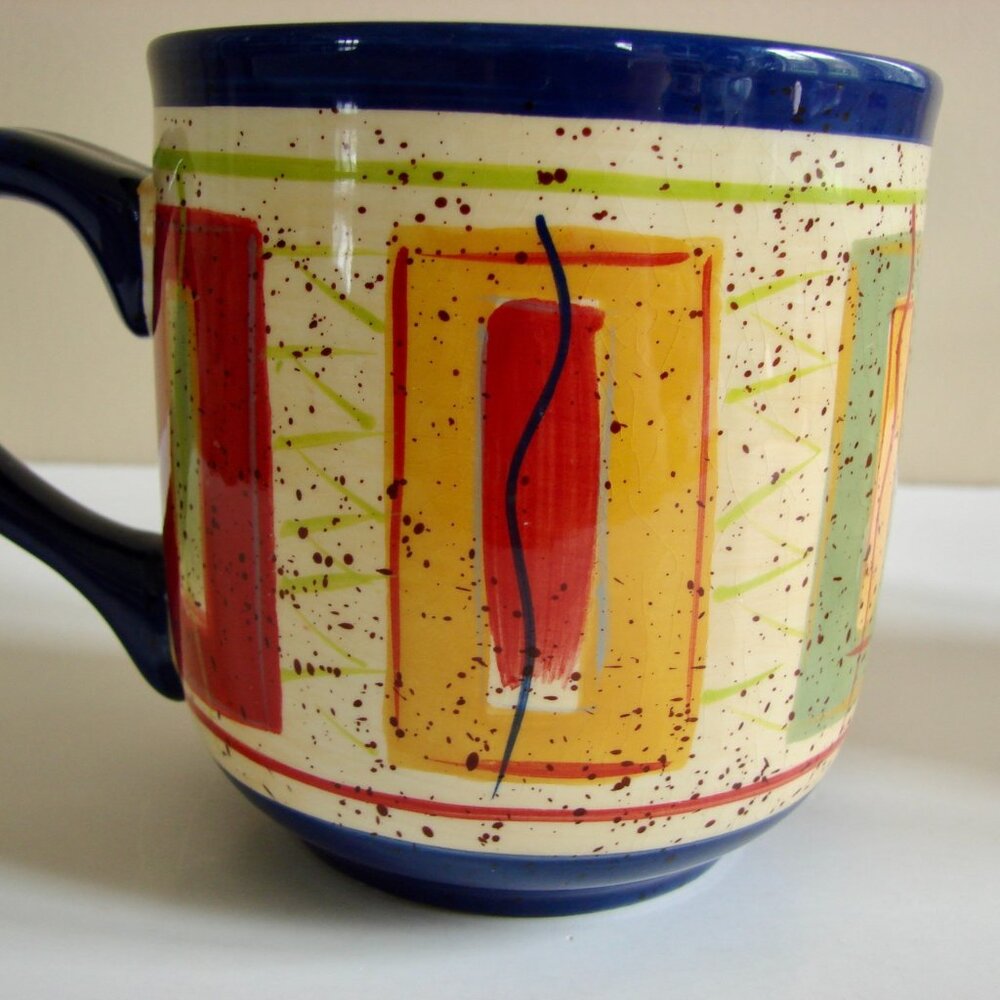 Pfaltzgraff Set of 2 Coffee Mugs Sedona Colourful Splatter Oversized Large - Picture 6 of 10